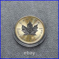 2024 1oz Silver Maple Leaf 24kt Space Gold Canada Canada NEW ONLY 500