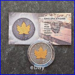 2024 1oz Silver Silver Maple Leaf 24kt Gold Treasure Canada Canada NEW ONLY 250 3