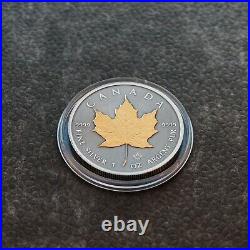 2024 1oz Silver Silver Maple Leaf 24kt Gold Treasure Canada Canada NEW ONLY 250 3