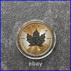 2024 1oz Silver Silver Maple Leaf 24kt Space Gold Canada Canada NEW ONLY 500 BU #2