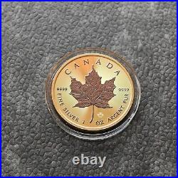 2024 1oz Silver Silver Maple Leaf 24kt Space Gold Canada Canada NEW ONLY 500 BU #2