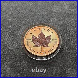 2024 1oz Silver Silver Maple Leaf 24kt Space Gold Canada Canada NEW ONLY 500 BU #2