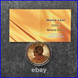 2024 1oz Silver Silver Maple Leaf 24kt Space Gold Canada Canada NEW ONLY 500 BU #2