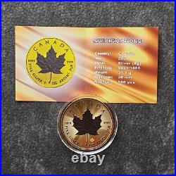 2024 1oz Silver Silver Maple Leaf 24kt Space Gold Canada Canada NEW ONLY 500 BU #3