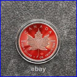 2024 1oz Silver Silver Maple Leaf 24kt Space Red Canada Canada NEW ONLY 250 BU #2