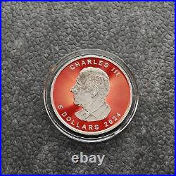 2024 1oz Silver Silver Maple Leaf 24kt Space Red Canada Canada NEW ONLY 250 BU #2