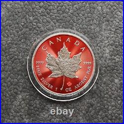 2024 1oz Silver Silver Maple Leaf 24kt Space Red Canada Canada NEW ONLY 250 BU #2