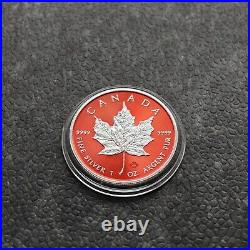 2024 1oz Silver Silver Maple Leaf 24kt Space Red Canada Canada NEW ONLY 250 BU #2