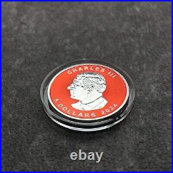 2024 1oz Silver Silver Maple Leaf 24kt Space Red Canada Canada NEW ONLY 250 BU #2