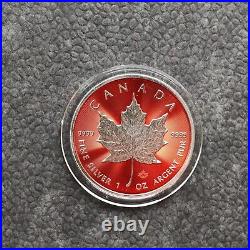 2024 1oz Silver Silver Maple Leaf 24kt Space Red Canada Canada NEW ONLY 250 BU #3