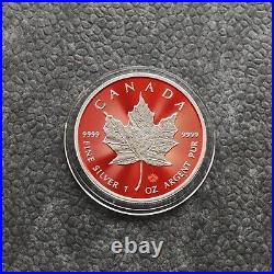 2024 1oz Silver Silver Maple Leaf 24kt Space Red Canada Canada NEW ONLY 250 BU #3