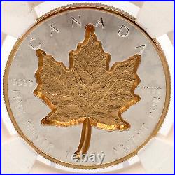 2024 $20 SUPER INCUSE SILVER MAPLE LEAF w GOLD GILT 1 oz. 9999 NGC PF70 FDOI