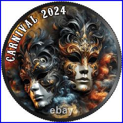 2024 Canada Carnival 1 oz Silver Ruthenium Coated Colorized Coin Mintage of 500