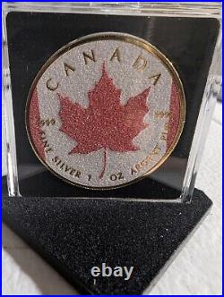 2024 Canada Maple Leaf Diamond Flag 1 Oz 9999 Silver. Gilded. Mintage 500