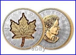 2024 Canada Maple Leaf Super Incuse Gold Gilt 1 oz Silver Proof New SHIP TODAY