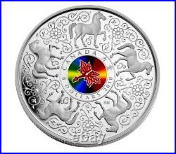 25.3g Silver Coin Sterling 925 2010 Canada $8 Maple of Strength Horse Hologram