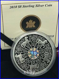 25.3g Silver Coin Sterling 925 2010 Canada $8 Maple of Strength Horse Hologram