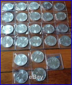 25 Canada SILVER CANADIAN MAPLE LEAF 1 Oz. 9999 $5 Coin Lot Mix Date Roll BU UNC
