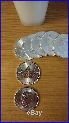 25 x 1 oz Canadian Maple Leaf Incuse. 9999 silver bullion coins