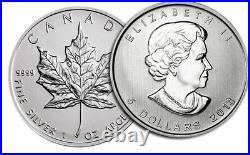 25 x 1oz Silver Canadian Maple Leaf Coins 2013 Full Tube