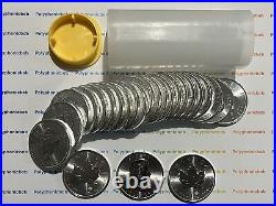 25 x 1oz Silver Canadian Maple Leaf Coins (QE II 2023) Full Tube (002)