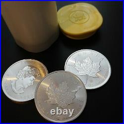 25 x 2020 1oz Silver Maple Leaf Bullion Coins in Canadian Mint Tube (B)