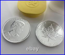 25 x Canadian Maple Leaf 9999 Fine Silver 1oz Coins 2010 Full Tube #19