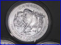 3 Silver Wood Bison 2013 Canadian Maple Leafs 1oz. 9999 Fine each CANADA. #49