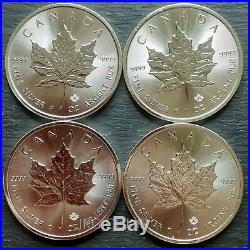 4 x 2019 Canadian 1 oz maple leaf 999.9 Silver Bullion Coin