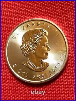 5 x 1 oz Canada 9999 Fine Silver 2016 Maple Leaf $5 BU Coin Lot
