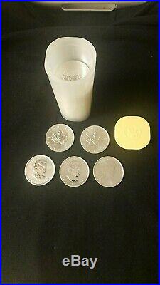 5 x 1 oz Canadian Maple silver coins. 9999 year 2020