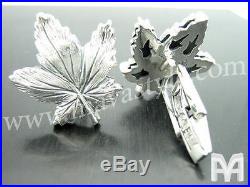 925 Sterling Silver Canadian Maple Leaf Cufflinks Cuff Links Jewelry Jewellery