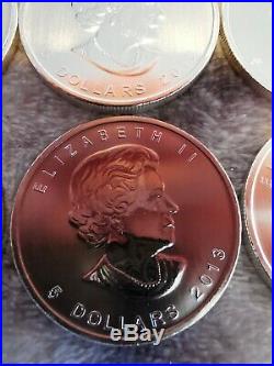 BU 25x 1oz Silver coins 2013 Canadian Maple Leaf Full Tube. 9999 Key Date