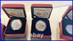 Big Lot of Canada Special Proof Like Silver Coins with Box & COA 1984 2019 Maple