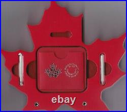 Boxed 2015 The Canadian Maple Leaf Silver Frosted Proof $20 With Certificate
