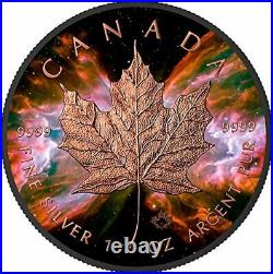 Butterfly Nebula Maple Leaf Space Collection 1 Oz Silver Coin 5$ Canada 2016