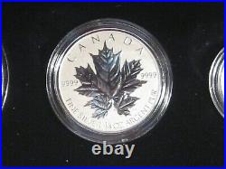 CANADA 2013 Silver Maple Leaf Fractional 5 Coin Set with Box & COA. #6
