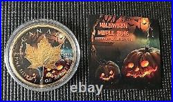CANADA 2016 HALLOWEEN MAPLE LEAF. 9999 24K Gold Silver Coin