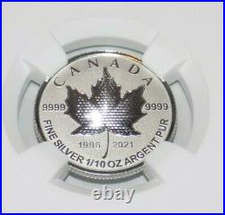 CANADA 2021 SILVER $2 NGC PF70 Pulsating Maple Leaf 1st Release Graded. 999 Coin
