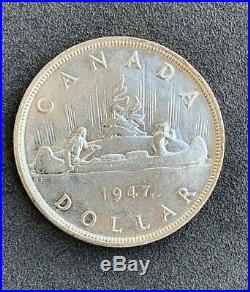CANADA Canadian 1947 Maple Leaf silver dollar King George VI
