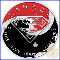 Canada 1 oz BATTLE SUPERMAN vs BATMAN Canadian Maple Leaf $5 Silver Coin 2016