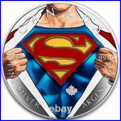 Canada 1 oz SUPERMAN SHIELD Canadian Maple Leaf $5 Silver Coin 2016