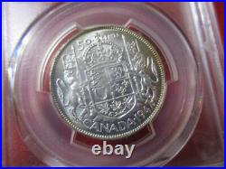 Canada 1947 Silver Half Dollar / 50 Cents Pcgs Ms 64 Straight 7 Maple Lf #t4202