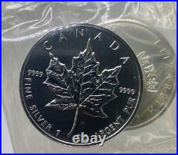Canada 1999 5 Dollar Maple leaf 1 OZ Silver Original RCM sealed Lot of 10