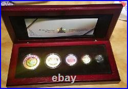 Canada 2003 Silver Maple Leaf 5 Coin Hologram Set WithBox & Coa