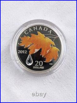 Canada 2012 $20 Maple Leaf with Crystal Raindrop 1 oz Silver Proof