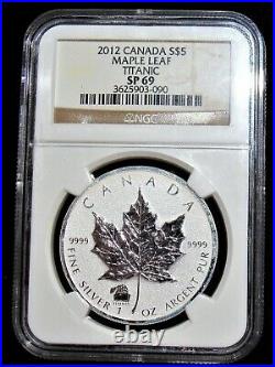 Canada 2012 Reverse Proof $5 Maple Leaf Titanic 1 Oz. 9999 Silver NGC SP 69