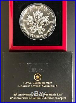 Canada 2013, 5 OZ Fine Silver Coin 25TH ANNIVERSARY OF SILVER MAPLE LEAF