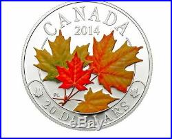 Canada 2014 1 Oz. $20 Pure Silver Majestic Maple Leaves 3 Coin Set Tax Exempt
