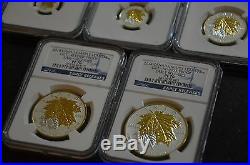 Canada 2014 EARLY RELEASES Maple Leaf Gold Gilt Reverse Proof full set PF70